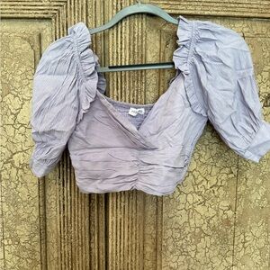 Lavender Puff Sleeve Women's Top